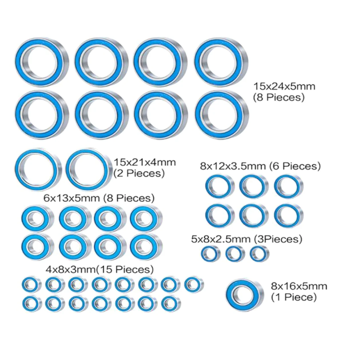 AM-43PCS rubberen afgedichte kogellagerset voor 1/7 UDR RC auto-upgrades onderdelenaccessoires