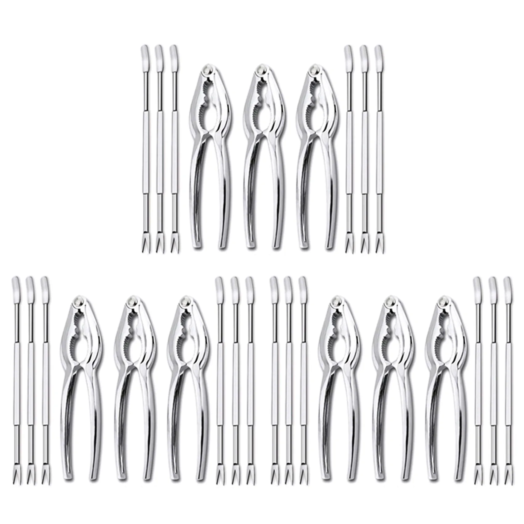 

A01F-Seafood Crackers Tools Nutcrackers Set, Crab Nut Lobster Opener Shellfish Lobster Leg Sheller Kitchen Kits 27 Pack