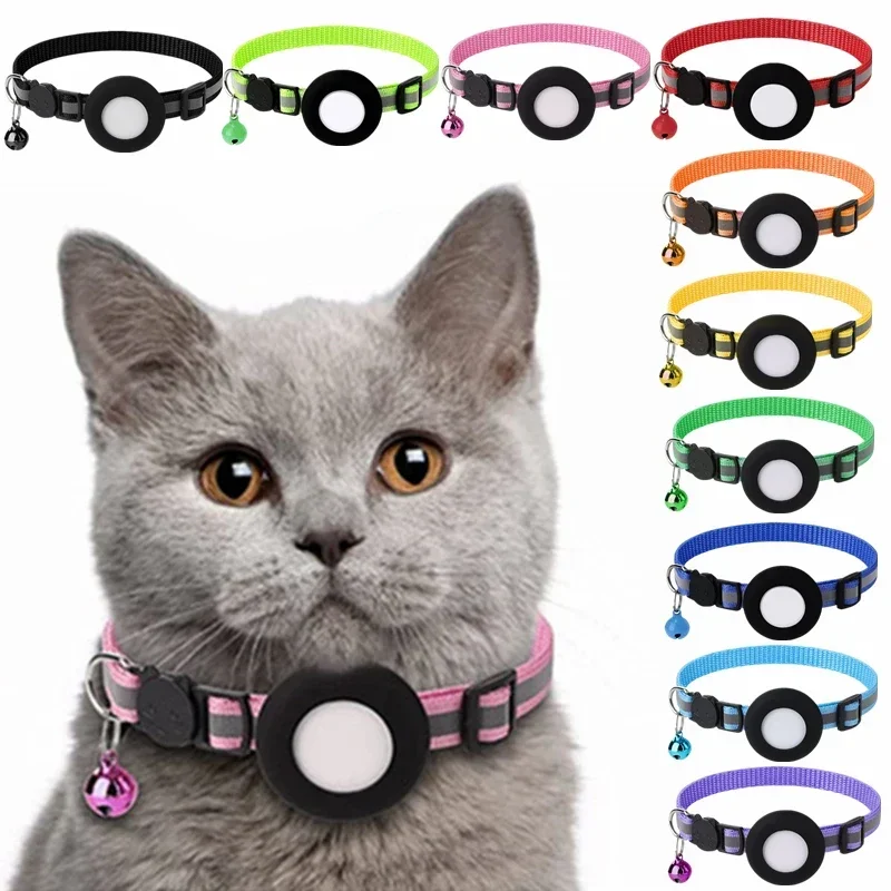 Collar Reflective The Tracker Cat Dog Protective Pet Waterproof Glow In Dark Holder For Nylon Airtag Fits