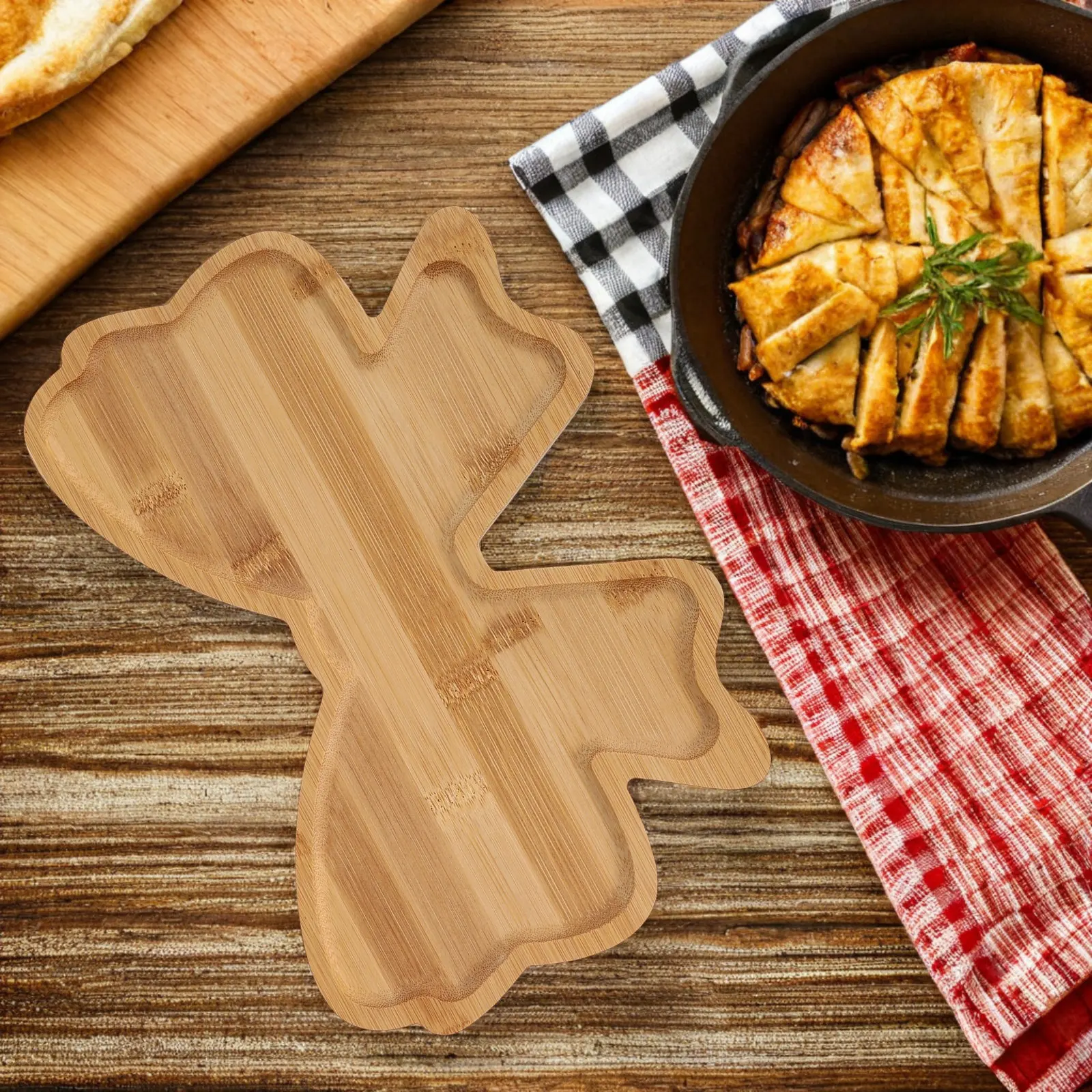 Bow Shaped Wooden Charcuterie Board Decorative Rustic Serving Tray for Fruit Snacks Dessert Party Wedding Baby Shower