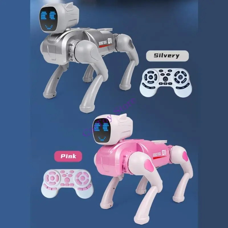 Brinquedo simulação interativa cão robótico com controle remoto programável 2.4G com atualizações recursos educacionais