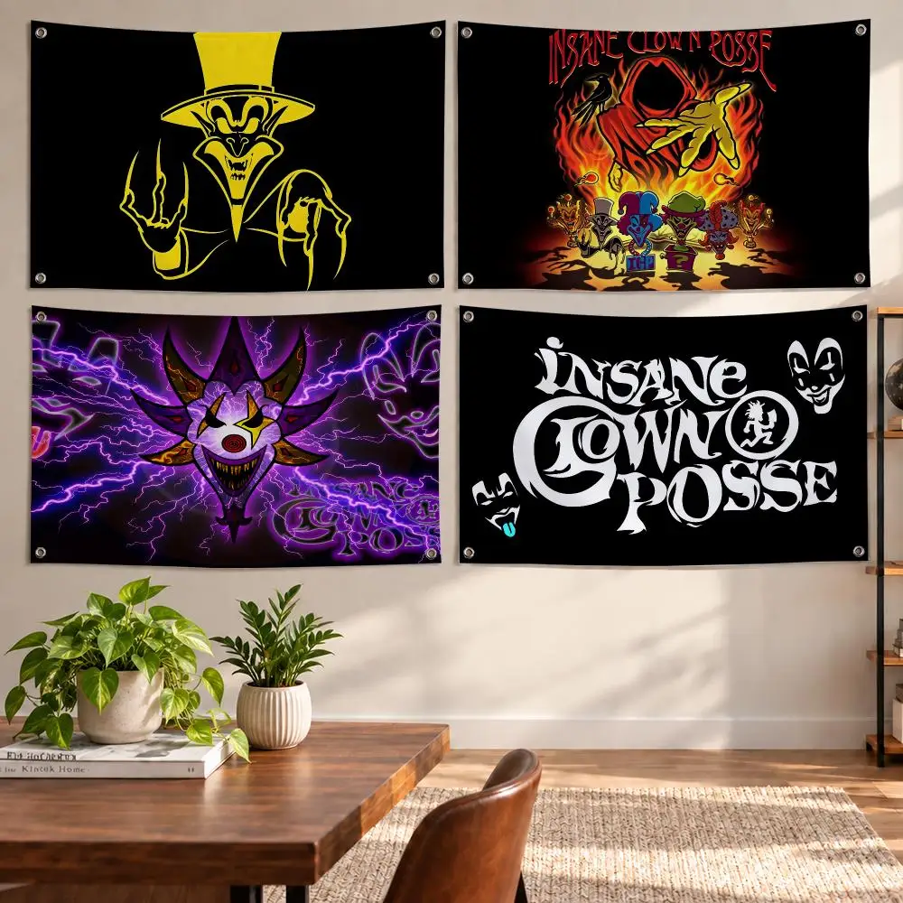 ICP I-Insane C-Clown posse Flags Aesthetic Wall Tapestry Printed Wall Hanging Living Room Party Outdoor Decor