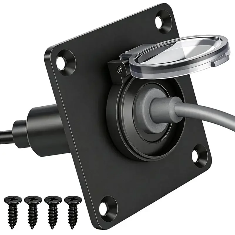 AB33-Rvs Star Chain Mini Compatible Waterproof Wall Mount Power Socket 5.5X2.1 Female Connector Port Aluminum Des