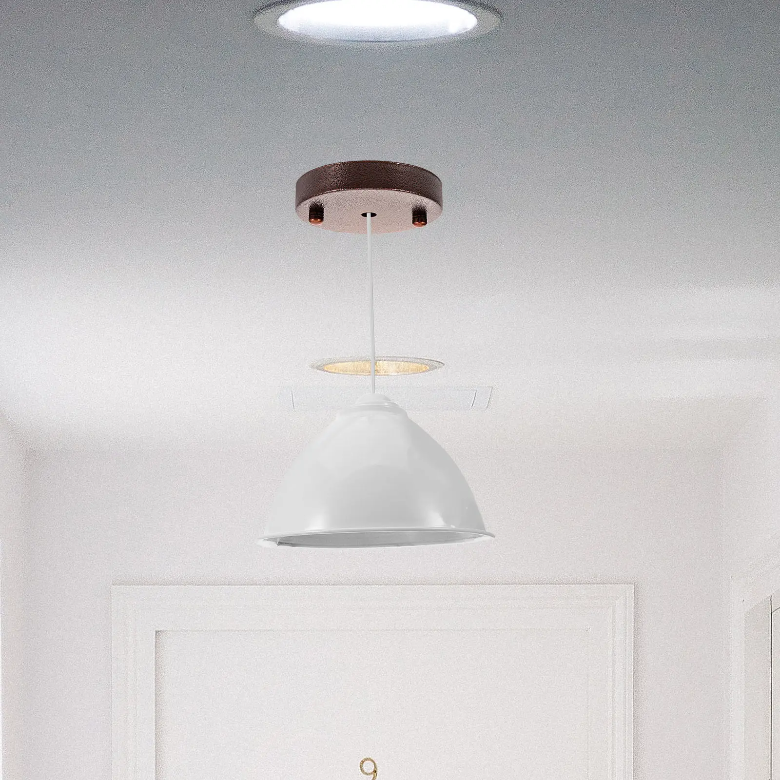 

Canopy Lamp Plate Retro Industrial Ceiling Lamp Mounting Plate Metal Pendant Light Fixture Cover for Home Restaurant