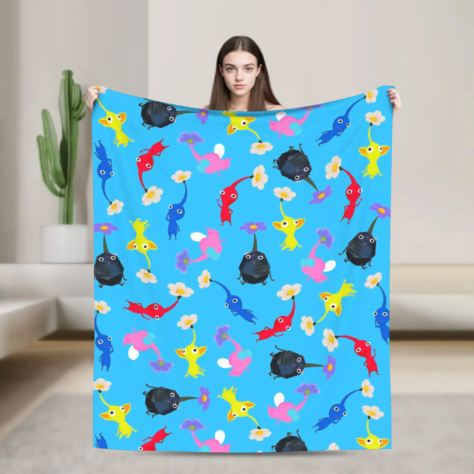 Pikmins Games Blanket  Flannel Throw Blankets Bedding Couch Portable Soft Warm Bedsprea,
