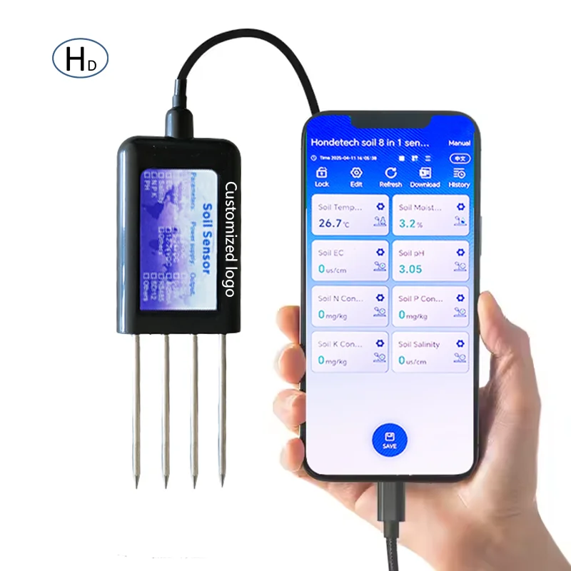 

Soil Multi-parameter Sensor Digital Agriculture Greenhouse Soil Monitoring USB with Mobile Phone Soil 8-in-1 Sensor