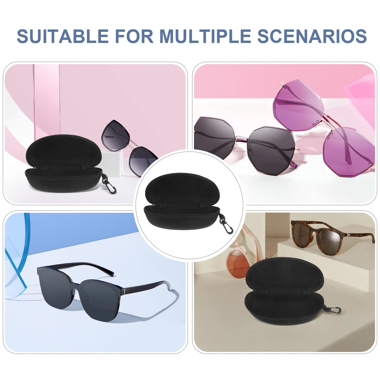 

Anti pressure Glasses Case Portable Black Eva Safe Reusable Longtime Suitable Various Sizes Sunglasses Reading Glasses
