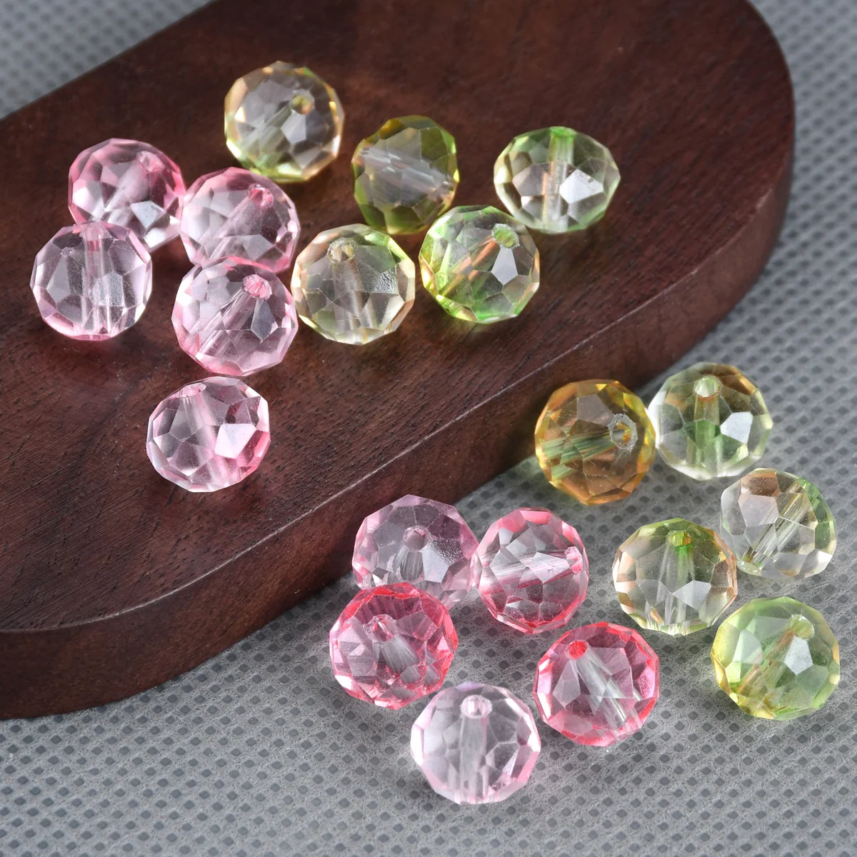 20pcs Colorful 10mm Rondelle Faceted Shape Crystal Glass Loose Spacer Beads Lot For Jewelry Making DIY Crafts Findings