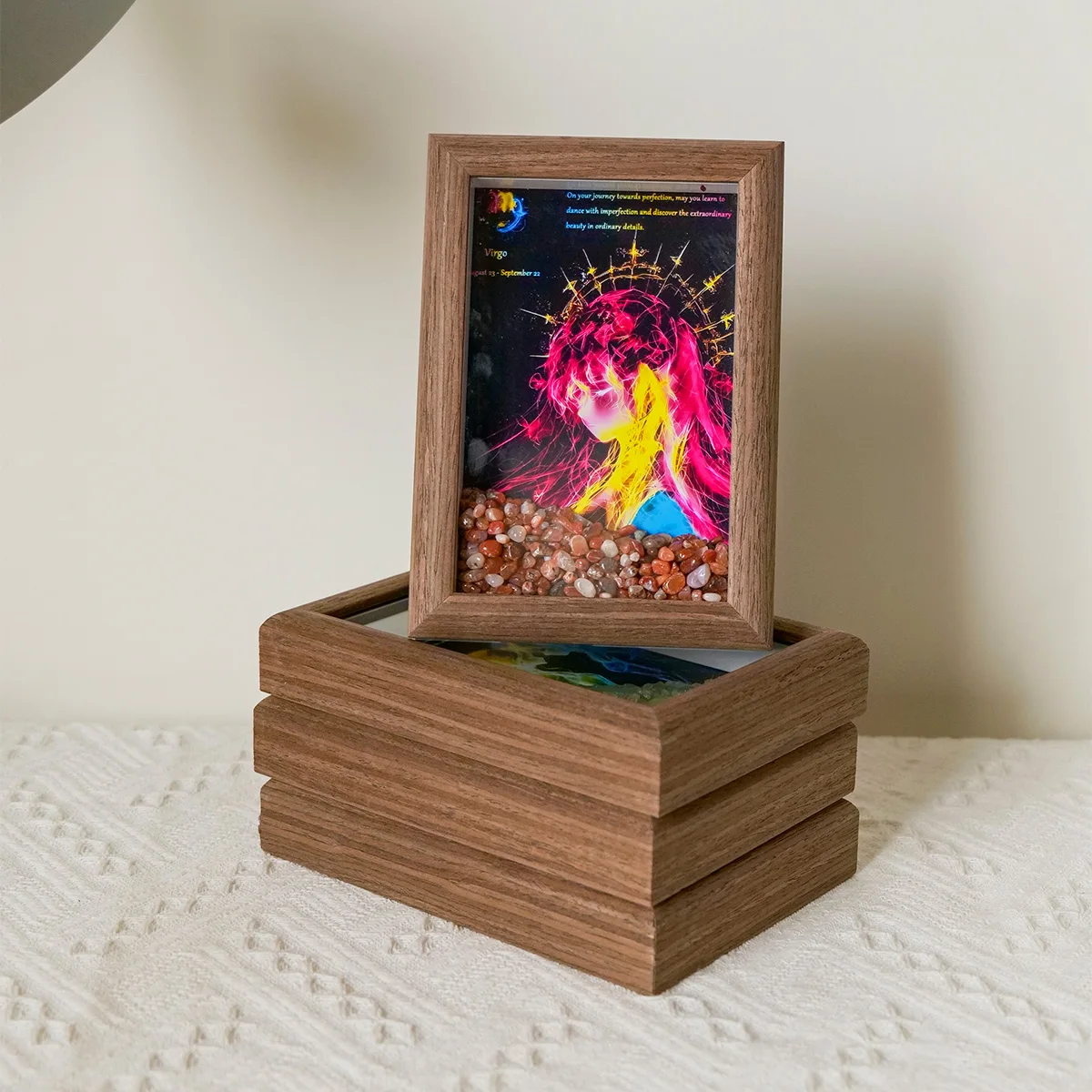 1 قطعة شفاء طبيعي الطاقة الصحية جوهرة زودياك Pixiv سبعة شقرا إطار صور ديكور المنزل سطح المكتب الديكور هدية #1