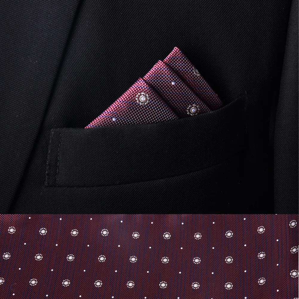 Handkerchief For Men Wine Red Pocket Square Silk Luxury Handkerchief For Wedding