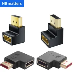 90 Degreen DisplayPort cable adapter Right Left angle Displayport adapter converter DisplayPort 1.4 adapter 4K 144Hz DP adapter