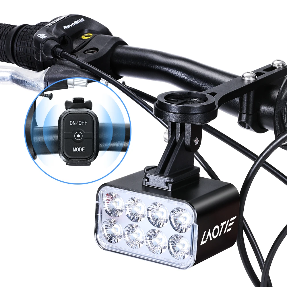 

LAOTIE BU08 Wireless Remote Hoisting Bicycle Headlight 1530 Lumens Lifting Front Head Lamp 4000mAh USB Rechargeable Aluminum