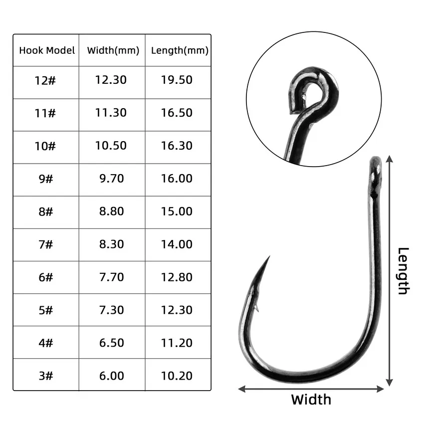 70Pcs/box Fishing Hooks Set Kit Mix 3#-12# 10 Size Trout Carp Circle Fishing Hook Jig Fishhook Pesca Fish Tackle Accessories