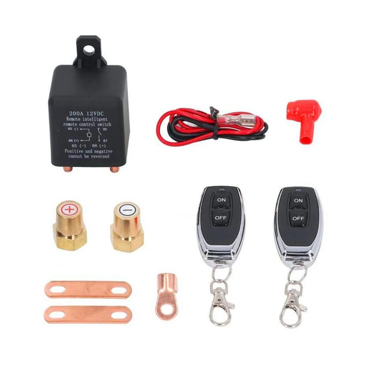 Car Remote Battery Disconnect Cut Off Isolator Switch Fob Relay Wireless 12V 200A Control Remote Switch Anti-Theft