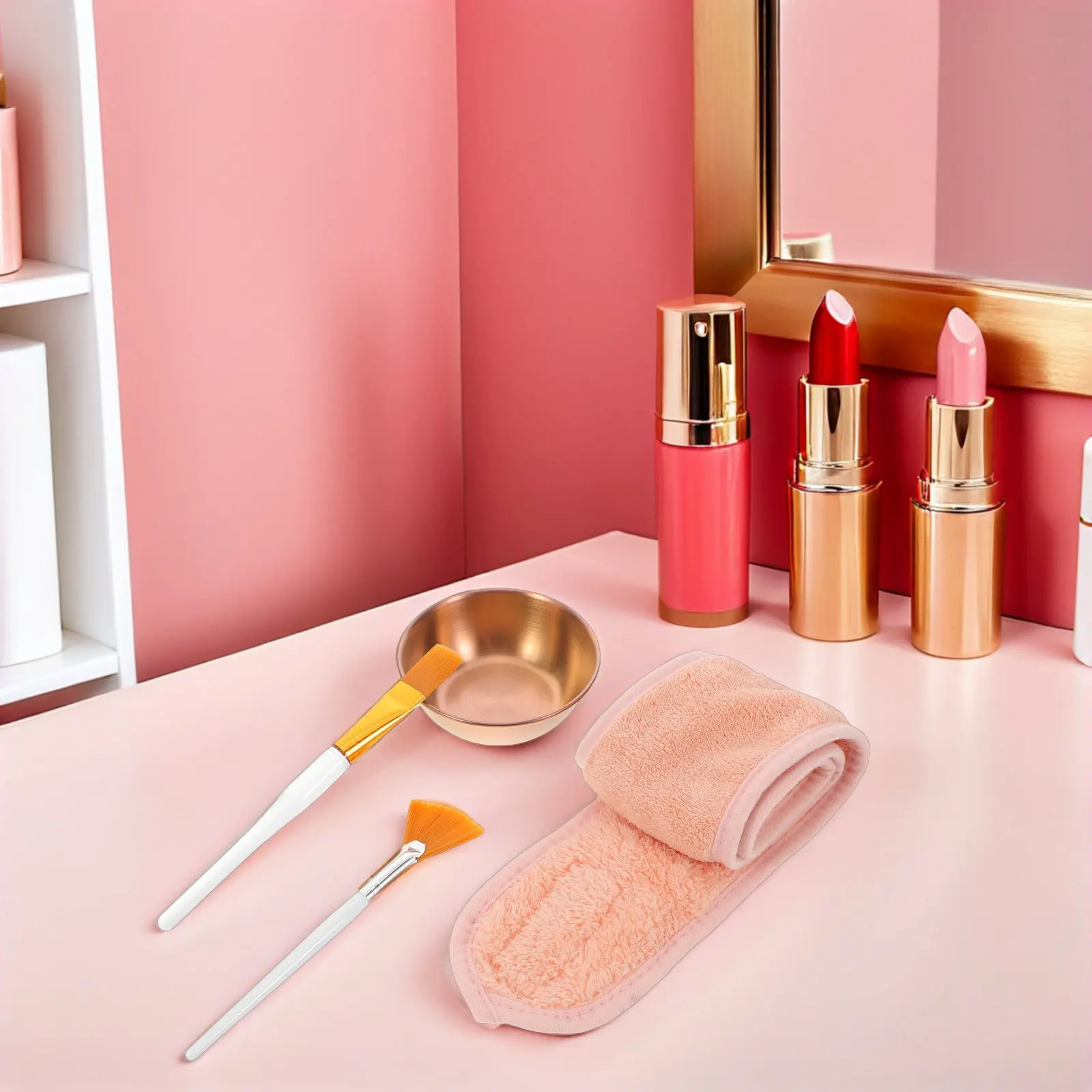 Set Facial Profesional para Mujer, Experiencia de Spa en Casa, Kit de Limpieza Facial Portátil con Cuenco y Cepillo, Suministros de Estética