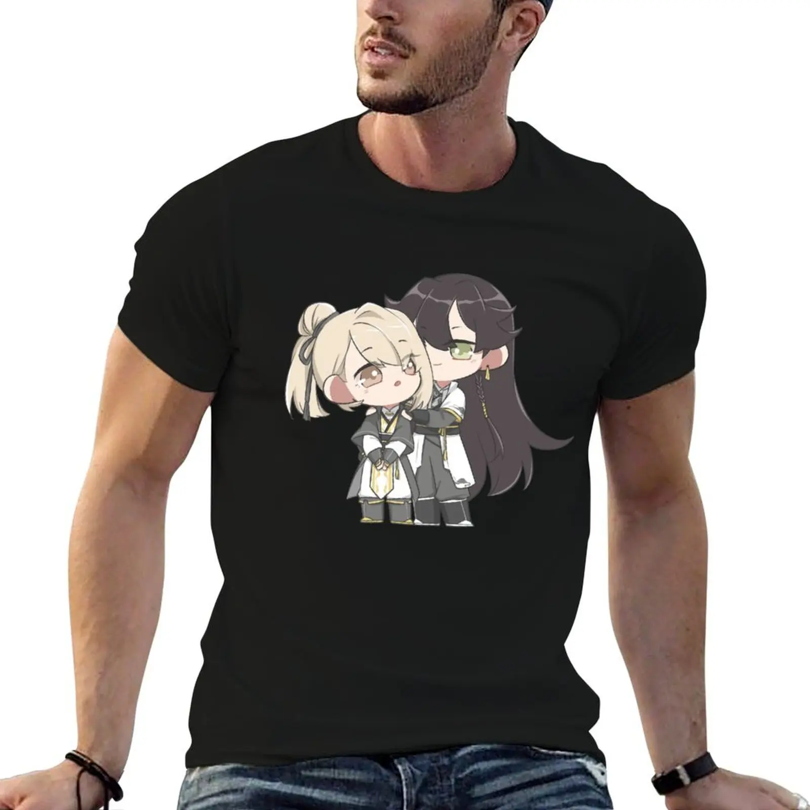 Camiseta Rago and Laahn Chibis, camisetas para hombre, paquete de camisetas blancas para hombre, camiseta de algodón para hombre