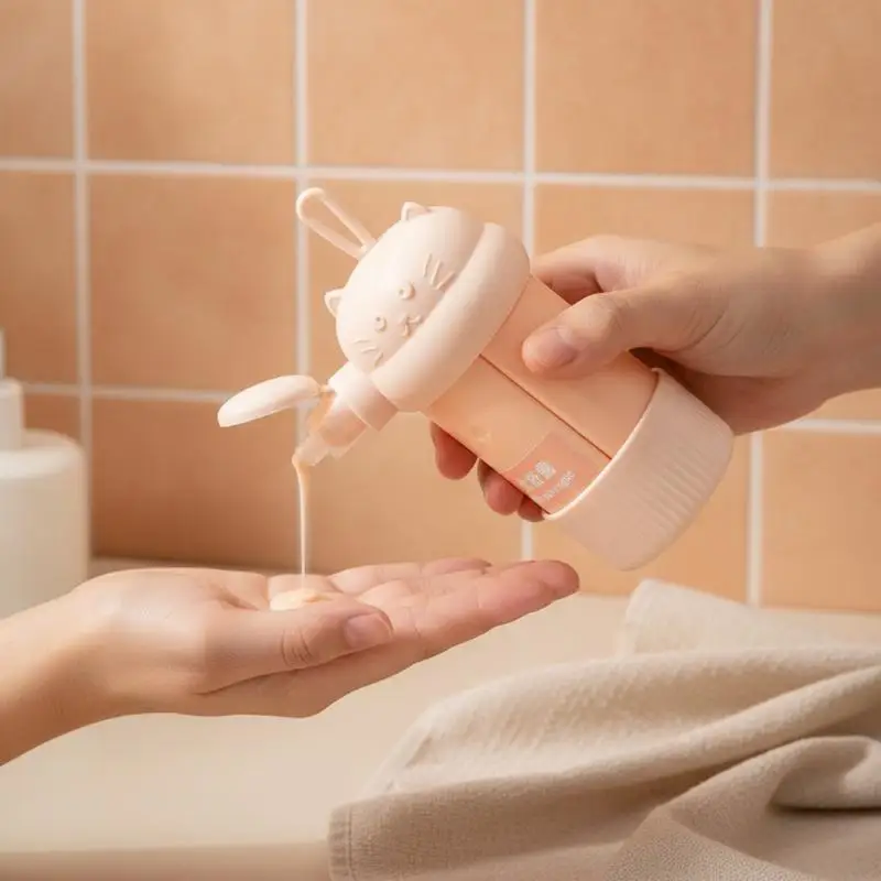 4-in-1 60ml Reise-Kosmetikflaschen-Set Praktischer, auslaufsicherer Shampoo- und Duschgelspender Tragbare Reisegröße für Toilettenartikel – Detail 6
