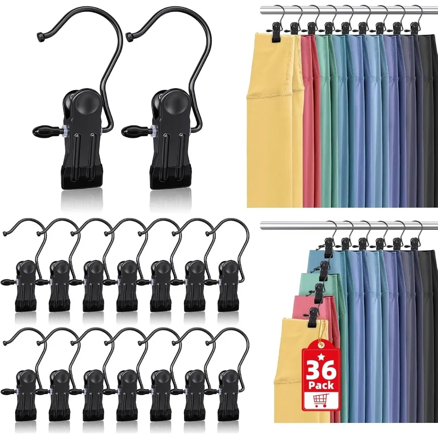 

36 Pack Boot Hangers Clips for Closet Heavy Duty Legging Organizer for Closet Hanging Pants Hangers with Clips Clothes Pins Han