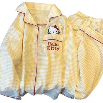 新款動漫三麗鷗短版睡衣 Hello Kitty Kuromi 可愛卡通寬鬆睡衣套裝 短睡衣 女孩生日禮物 10 最佳銷售 三麗鷗睡衣 - №3