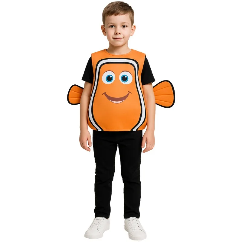 Disfraz de pez payaso Nemo para niños, traje de Animal en el océano para Halloween, ropa de actuación para fiesta, juego de rol de dibujos animados de Anime de película