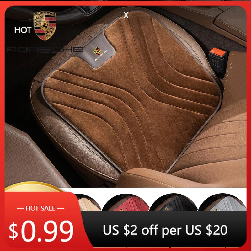 

Car Sticker For Porsche Car Seat Cushion Thickened Insulation Flannel Plush Seat Pad For Porsche Macan 911 718 Taycan Panamera C
