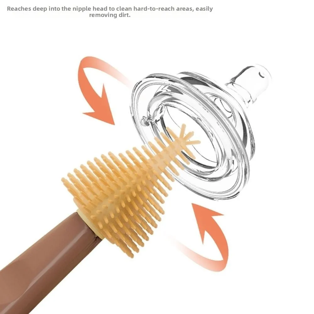 Soft Head Brush 7 in 1 Bottle Brush Kit Vertical Drying Rack Foldable Bottle Cleaning Tool Dispensing Bottle Detachable
