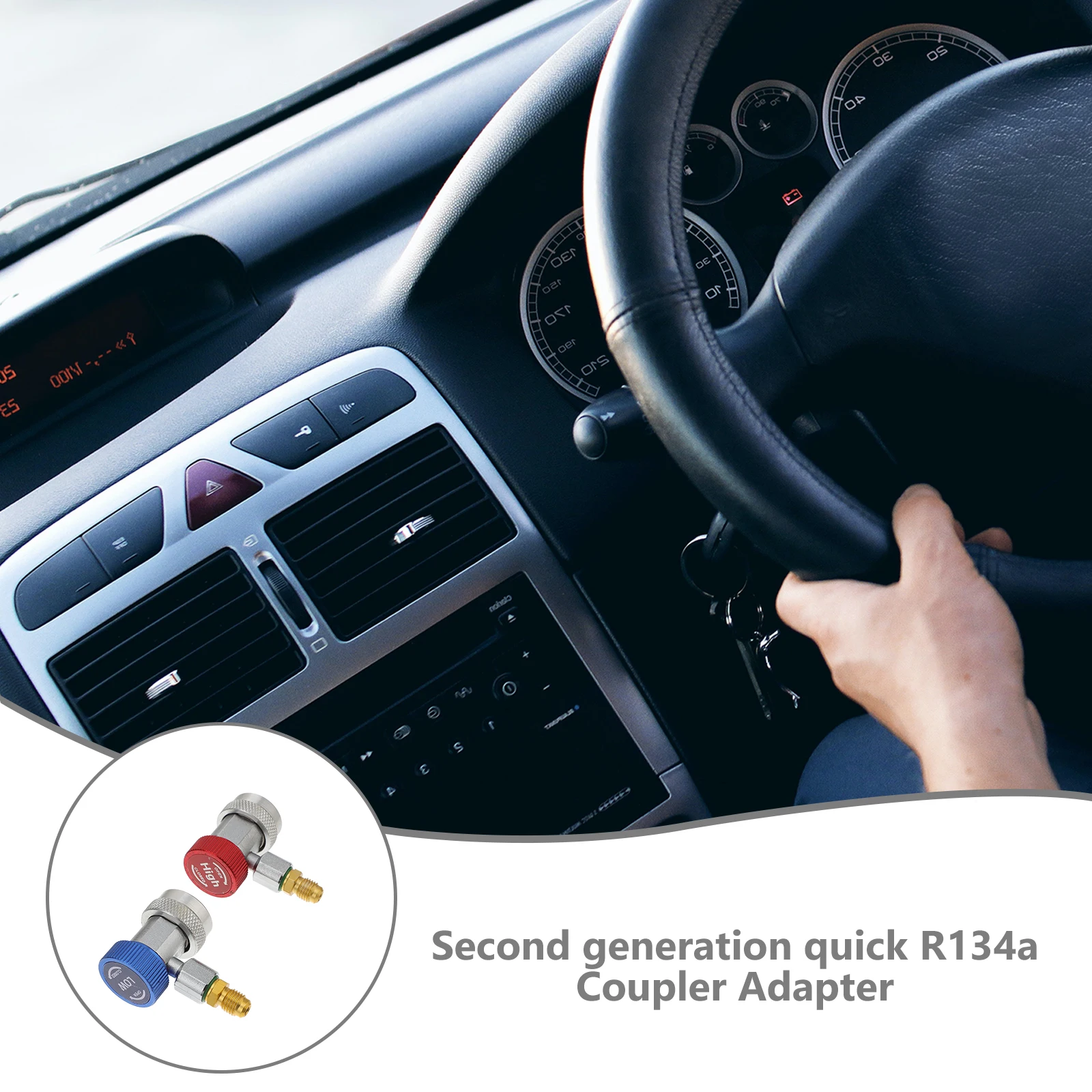 

R134a Quick Coupler Adapter Car Air Conditioning Tool Set Recharge Automotive Hvac 1 4 Male Flare Connector Side Fitting