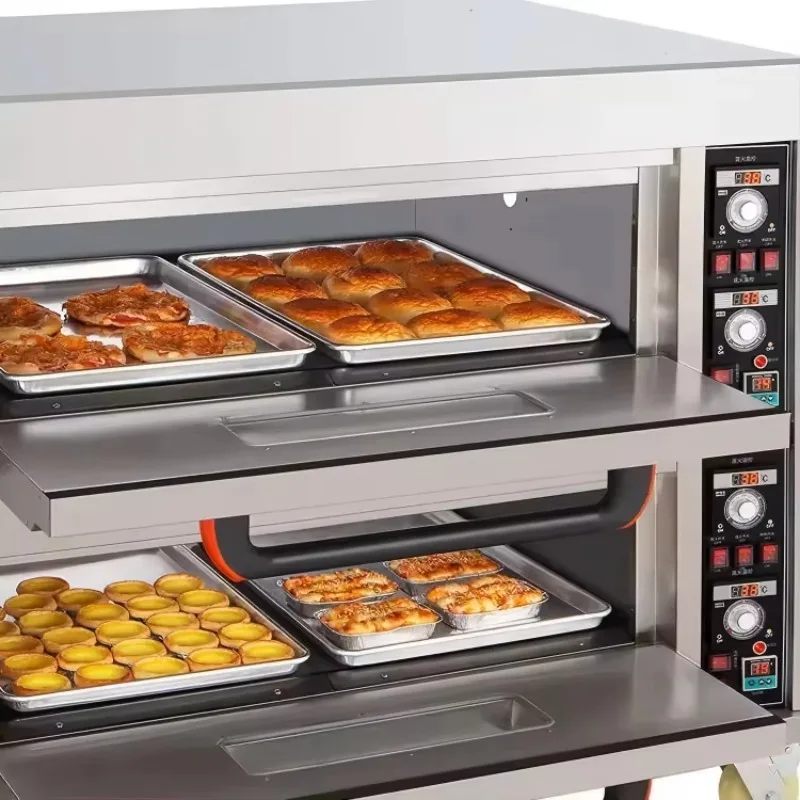 Pizza, Pita, Brot, Cupcakes, kommerzieller Backofen für die Restaurantküche, 1 Deck, 1 Tablett, 2 Tabletts, elektrische Gasoptionen für