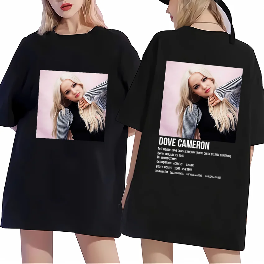 

Dove Cameron Graphics T Shirt vintage Men Woman ' s short sleeve Summer Cotton streetwear Fashion Oversized Tops Casual t-shirts