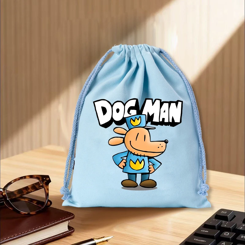Dogs Mans Canvas Drawstring Bag Cute Cartoon Printed Jewelry Packing Wedding Portable Pouch Fashion Candy Gifts Package Handbags