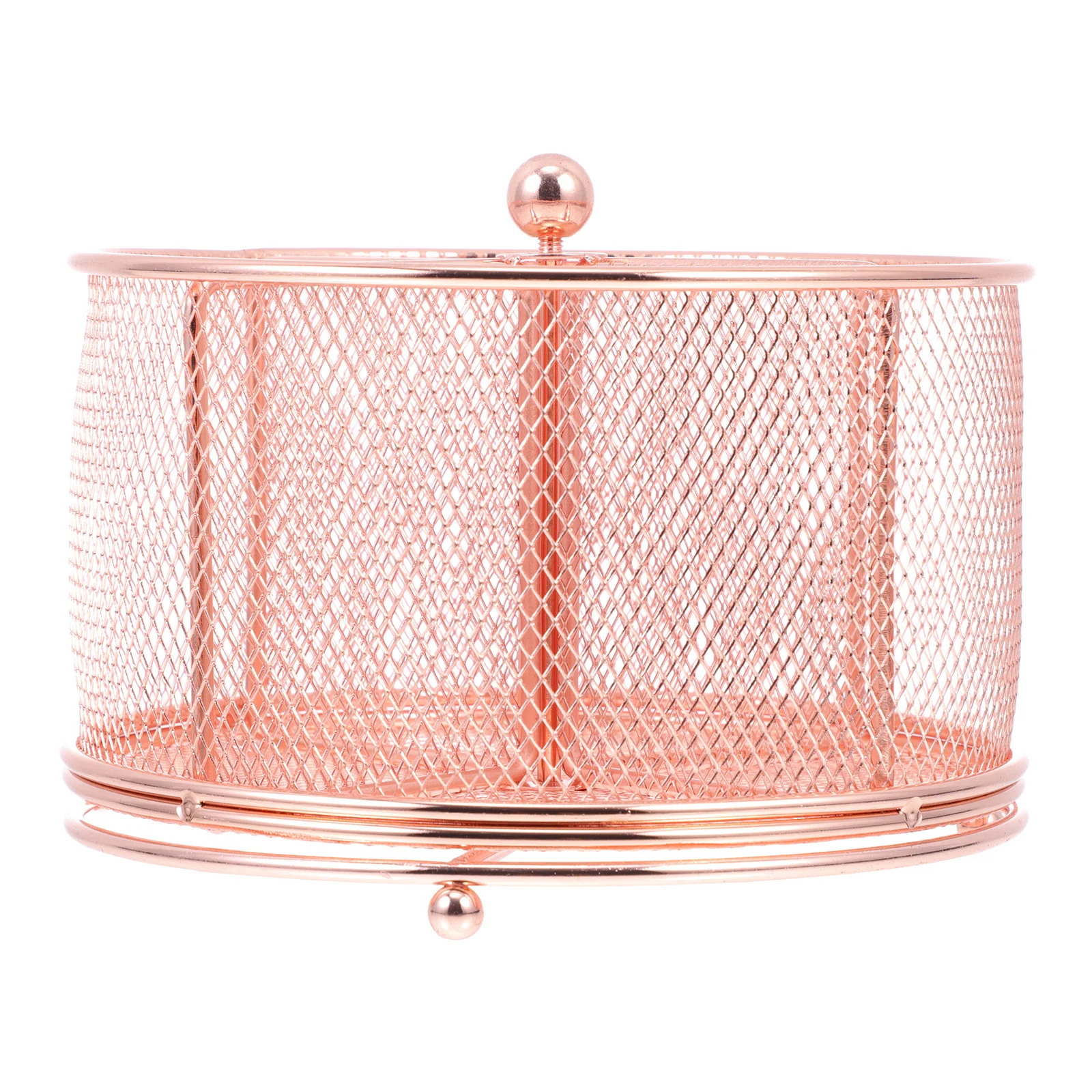 Metal Rotating Pen Holder Compact Iron Desktop Organizer Multi-Function Stationery Storage Box Office Supplies Sundries