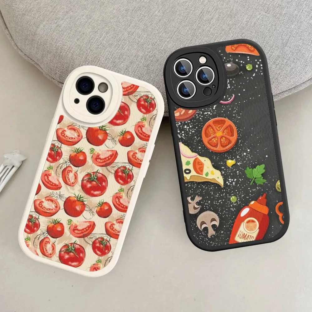 

Tomato vegetable Phone Case Hard Leather For iPhone 14 13 12 Mini 11 14 Pro Max Xs X Xr 7 8 Plus Fundas