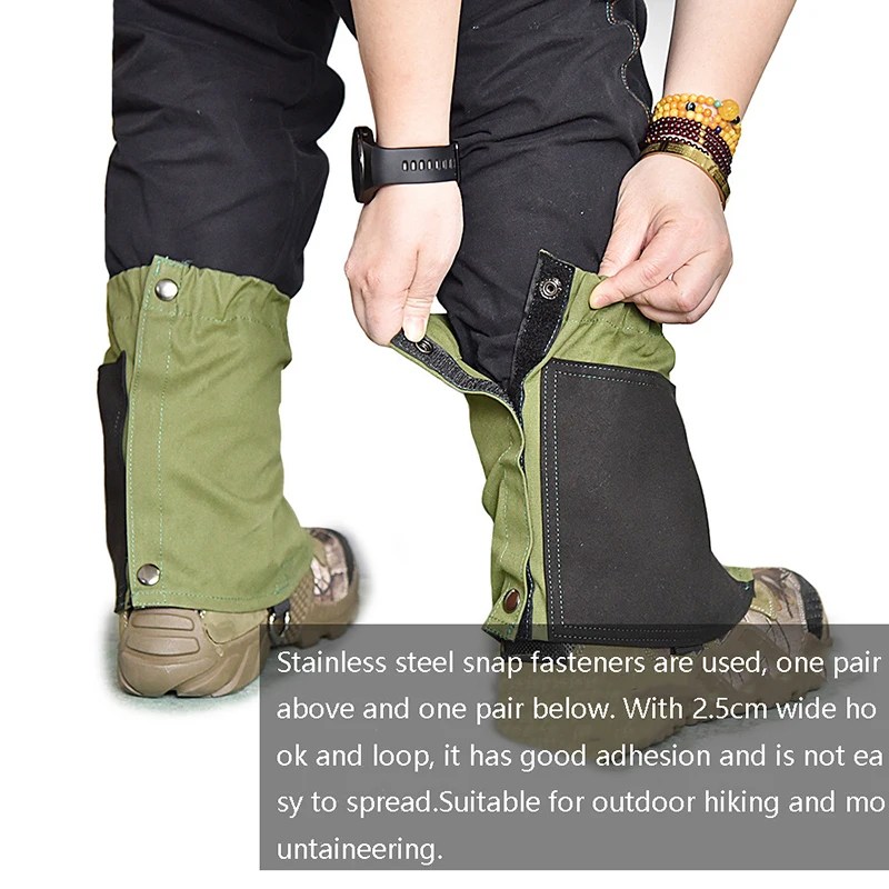Outdoor Snow Sand Waterproof Boot Leggings Tear-Resistant Hiking Shoe Cover Warmer Snake Gaiters for Shoe Protection