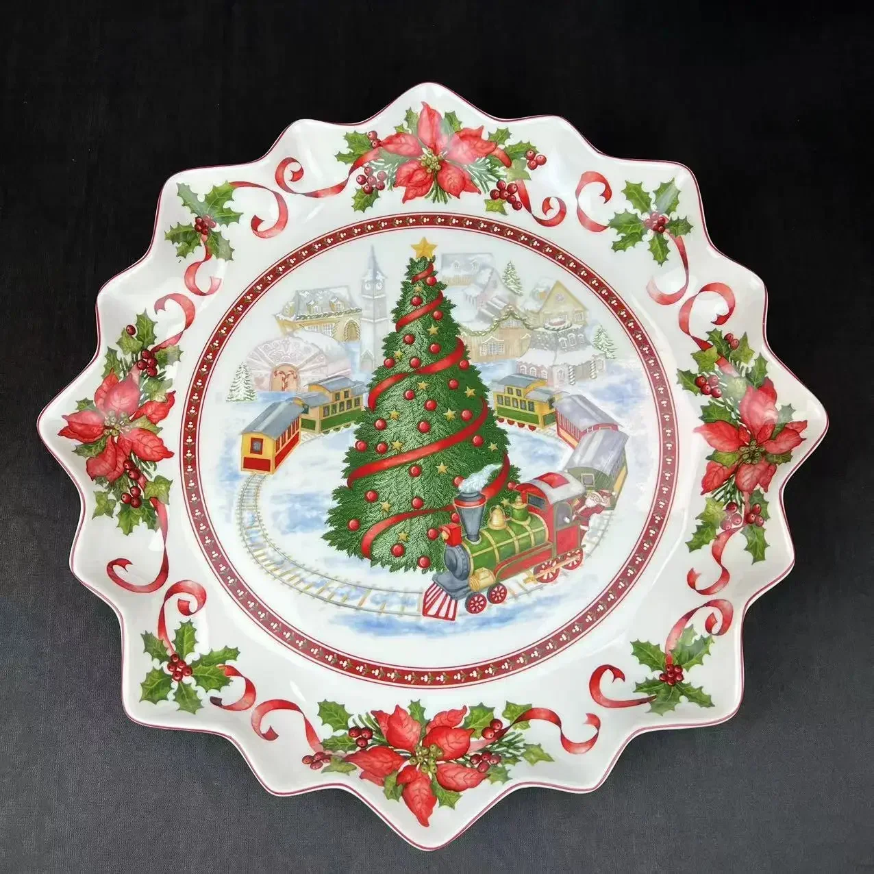 German Vibo Christmas tableware food tray European salad wave square western bowl soup plate dish