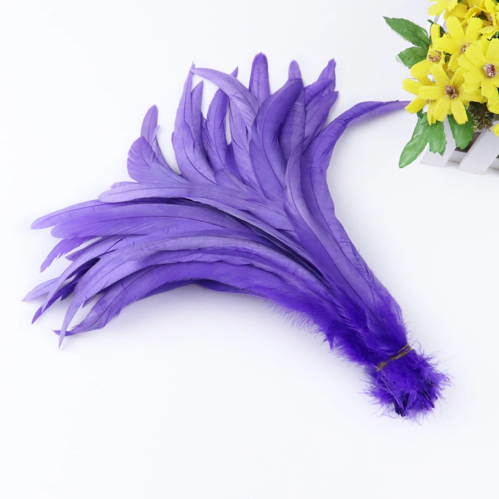 Wholesale 50 PCS Real Chicken feathers Natural Pheasant Cock Feather for Costume Party Dress Hats Decoration Accessory 25-40 CM