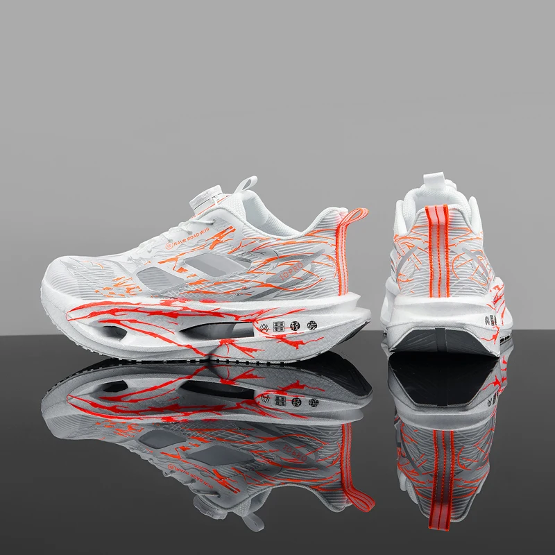Dämpfende Laufschuhe für Männer und Frauen, leichte, dicke Sohlen, flexibel und belastbar, sportliches Design, passen sich der Fußform an, geeignet für den täglichen Freizeitgebrauch, Fitnesstraining, Straßen- und Bahnlauf, Outdoor-Sport, Langlauf, Wandern, Bergsteigen usw. Paar-Stil. – Detail 8