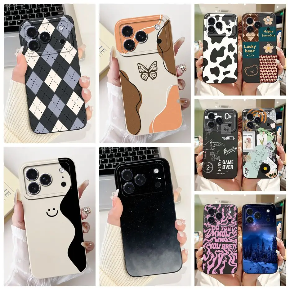 

Для Apple iPhone 17 Pro Max Чехол для iPhone17 Air Стильный чехол с росписью конфет Мягкий чехол из ТПУ для iPhone 17 Air iPhone17 Pro Max Сумки