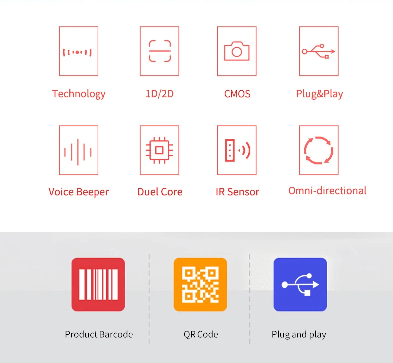 Auto Transmission Scanner Waterproof Barcode Scanner High Speed Large Scanning Window Desktop 2D Barcode Scanner