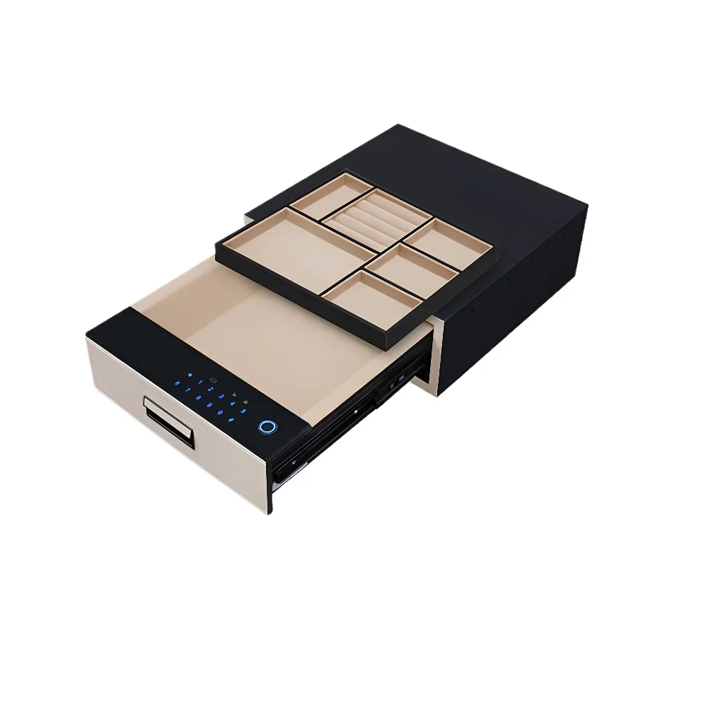 Password Drawer Bedside Safe Box Household Small Invisible Embedded Leather External Wardrobe Anti-theft Fingerprint