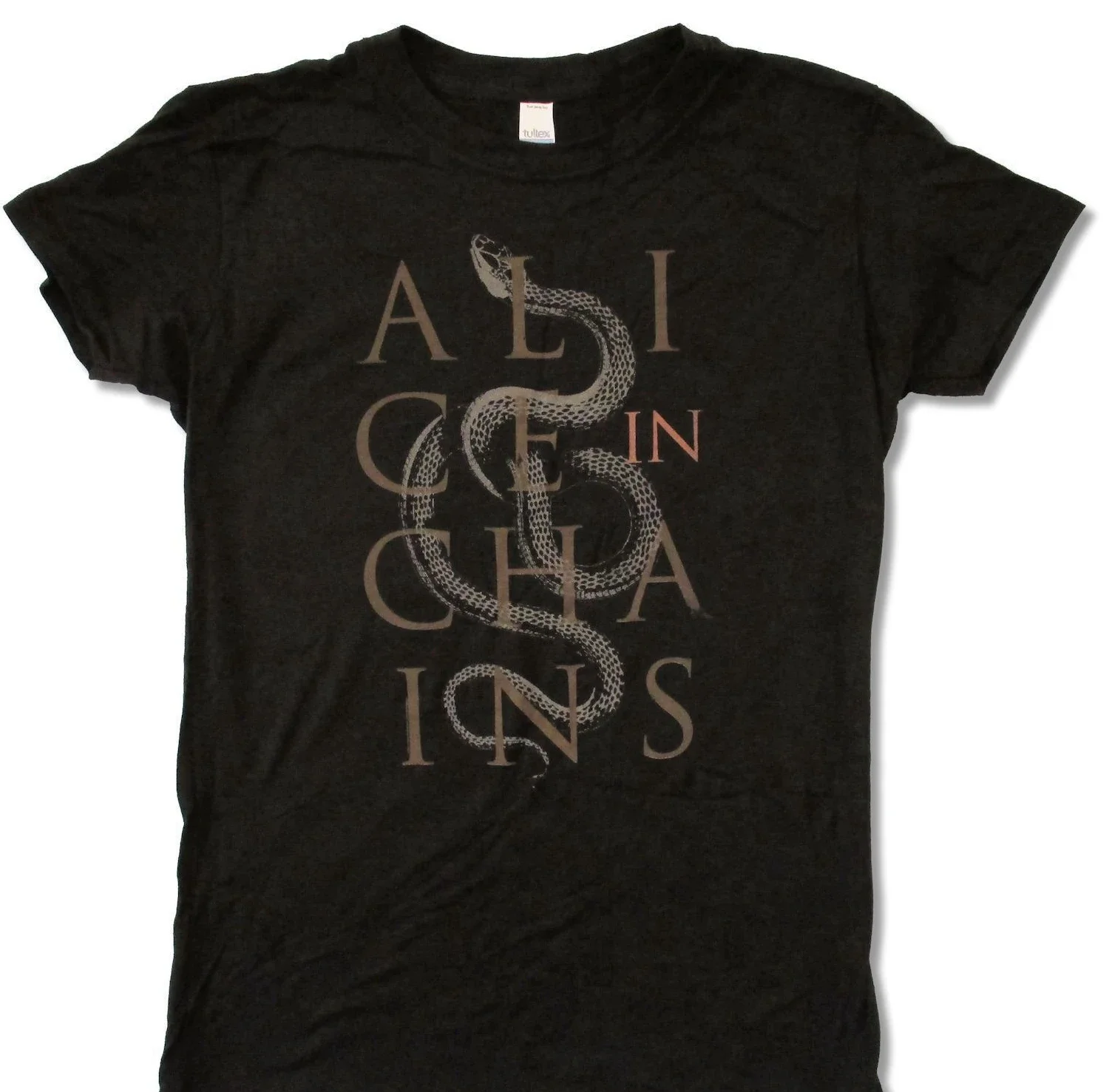 Women'S Tee Alice In Chains Snake Serpent Stack Womens T-Shirt Authentic New S Xl Crew Neck T Shirts