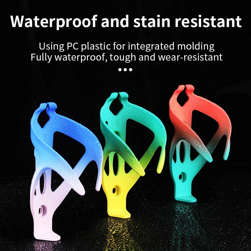 

PC Plastic Waterproof Gradient Color Bicycle Bottle Cages Cycling Bottle Bracket Strong Toughness Water Bottle Holder