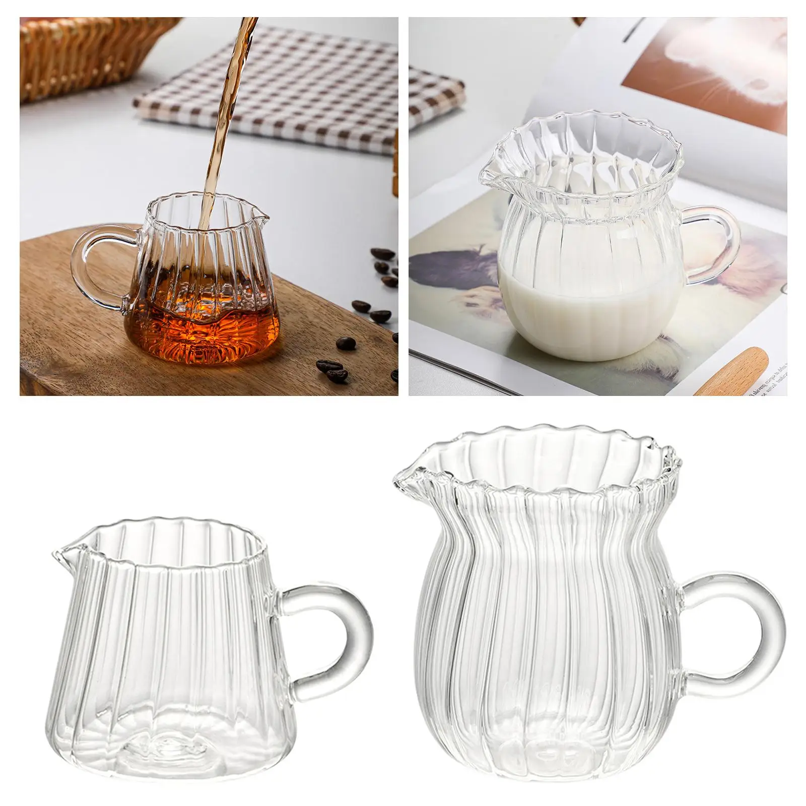 Glass Coffee Milk Jug Heat Resistant Comfortable Grip Lightweight Tea Mug Thick