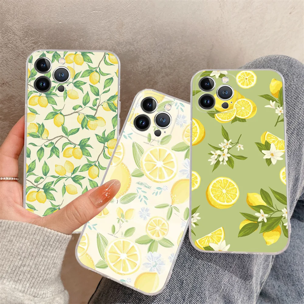 Fruit lemon Phone Case For iPhone 15 14 11 12 13 Mini Pro XS Max Cover 6 7 8 Plus X XR SE 2020 Funda Shell