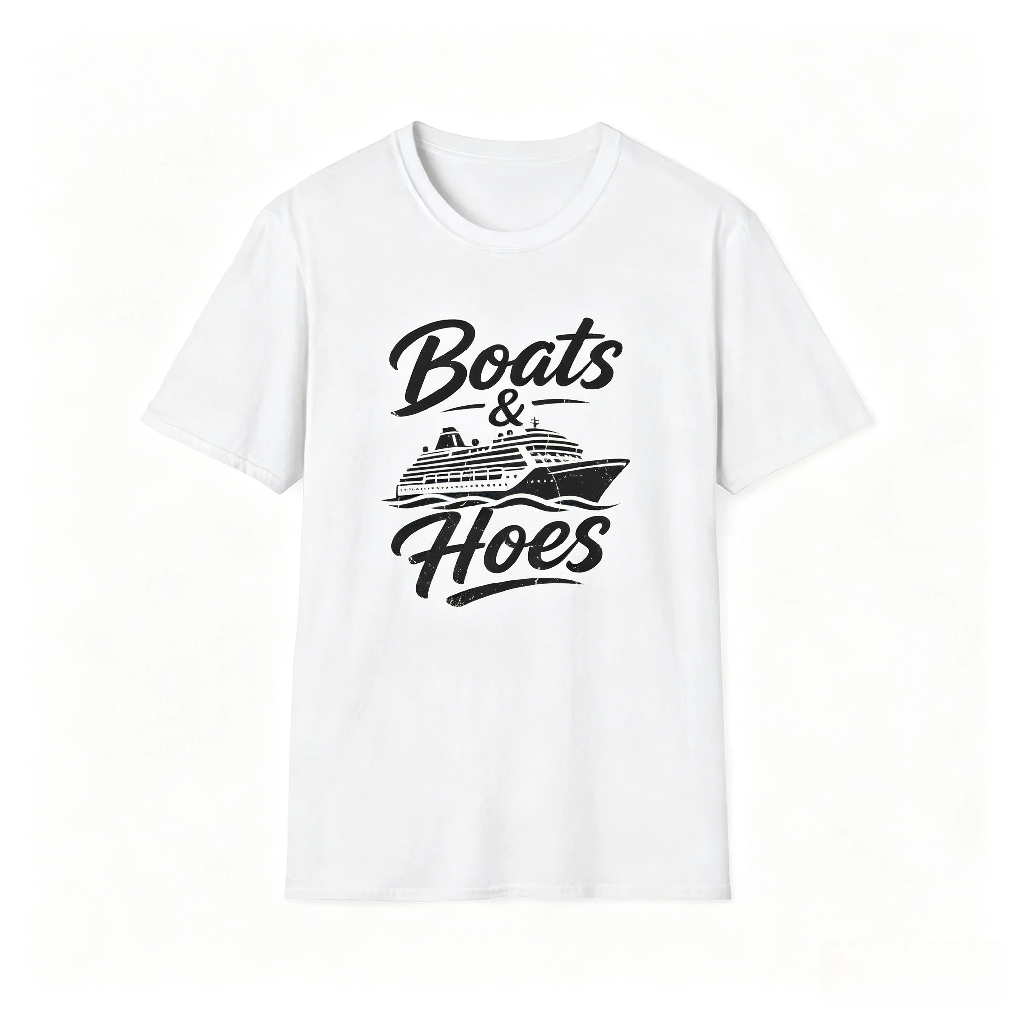Boat and Shovel Cruise T-shirt, Fun Maritime Cruise Pattern, Group Travel Boat Cruise Party Vacation T-shirt