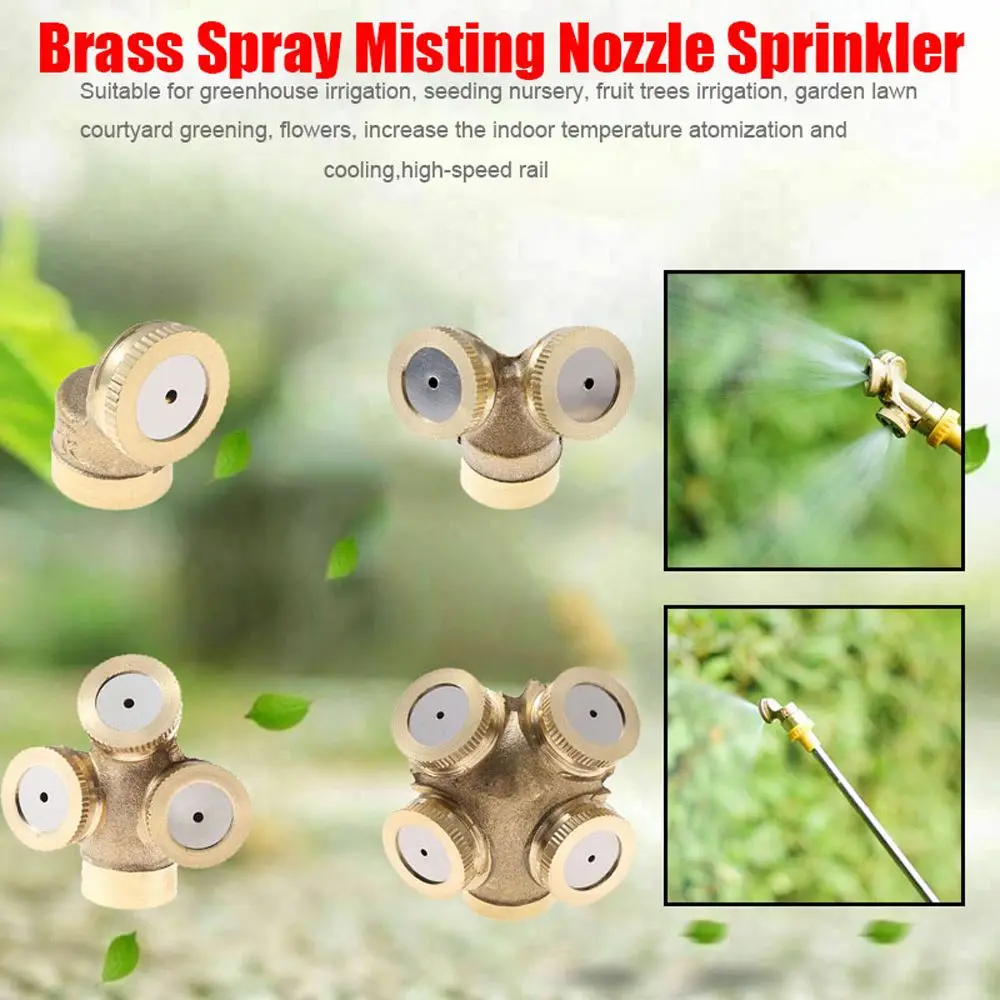 

Brass Home Cool Dust Watering Connector Sprayer Spray Nozzle Irrigation System Misting Sprinklers Garden Tools