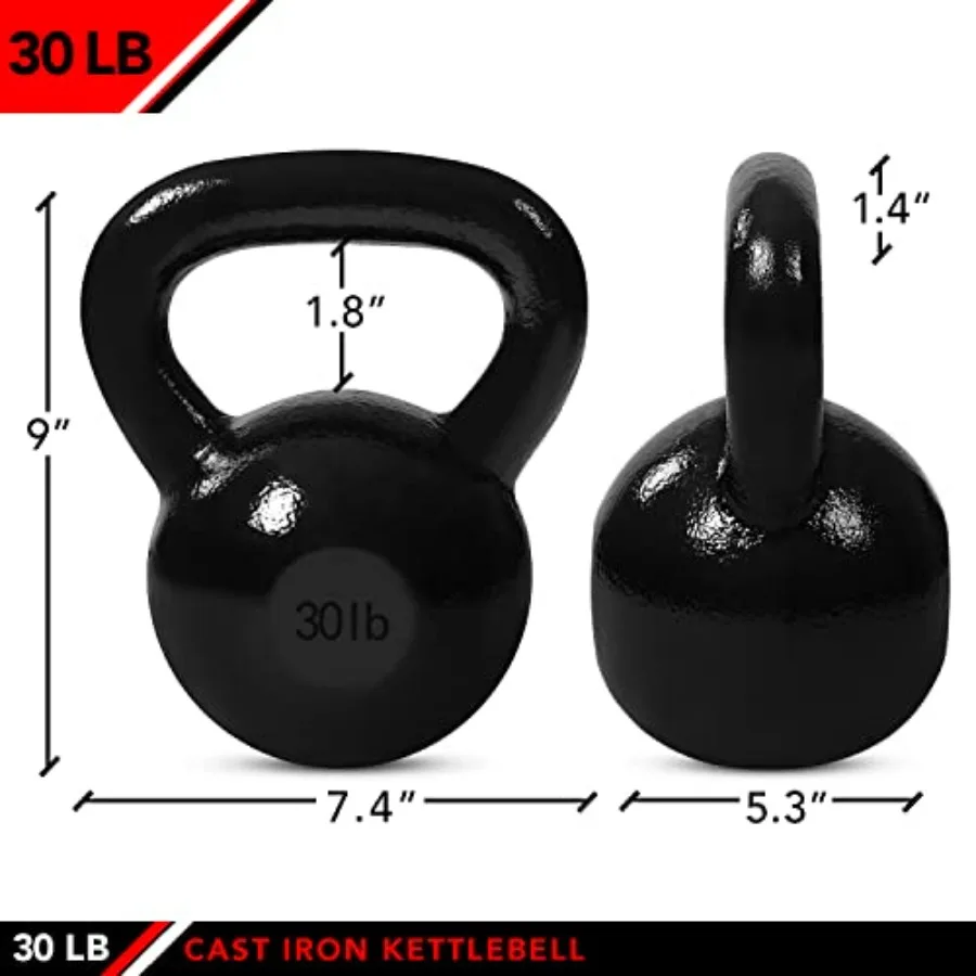 JFIT أوزان Kettlebell من الحديد الزهر 30 رطل لتدريب القوة وتمارين اللياقة البدنية الوظيفية في صالة الألعاب الرياضية المنزلية المتينة والمريحة #2