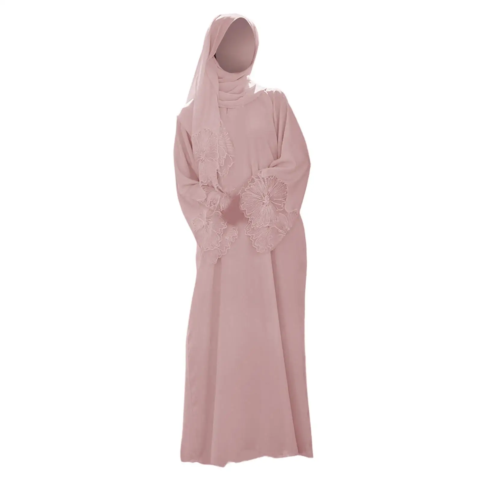 Muslim Robe, Muslim Dress, Long Sleeves Elegant Outfits Prayer Dress Hooded