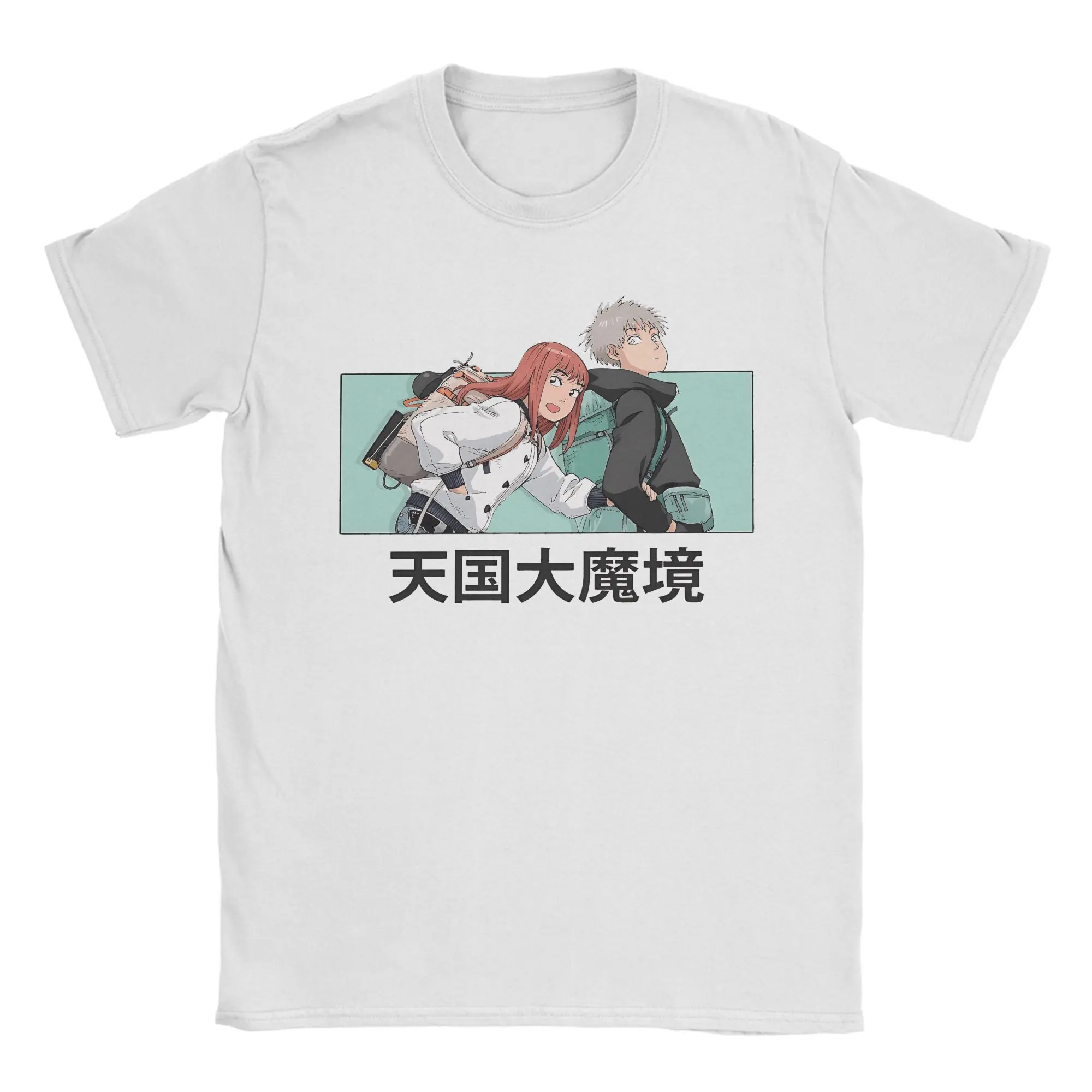 Camiseta de algodón puro Heavenly Delusion, camisetas de verano Tengoku Daimakyou para hombre, camiseta de Hip Hop con cuello redondo, ropa barata de gran tamaño