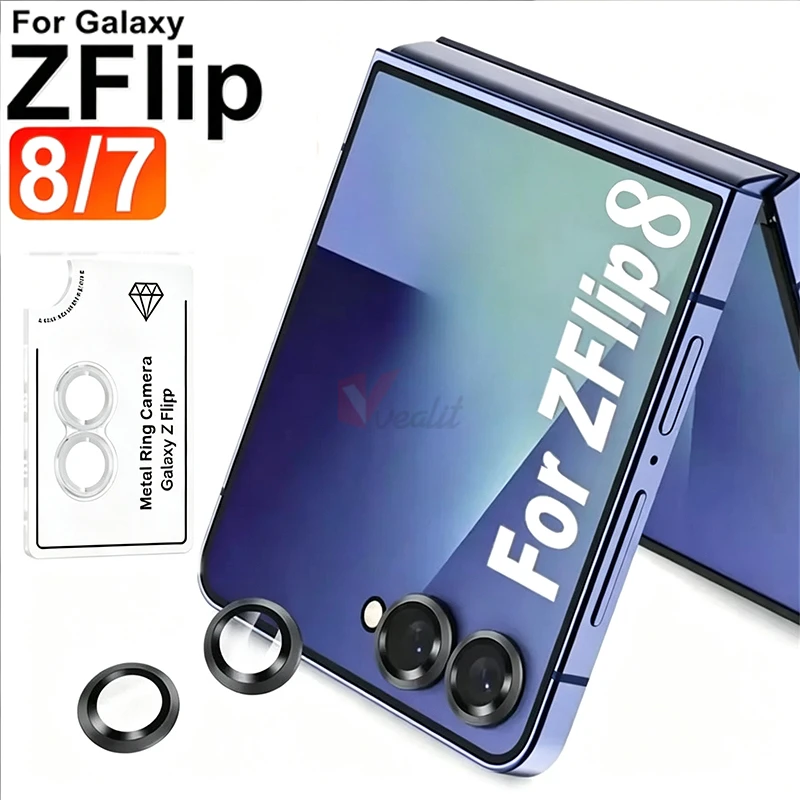 Metal Lens Ring 8K HD AR+AF Camera Protective Glass For Samsung Galaxy Z Flip 8 Camera Protectionfor Samsung Z Flip 7 Lens Cover