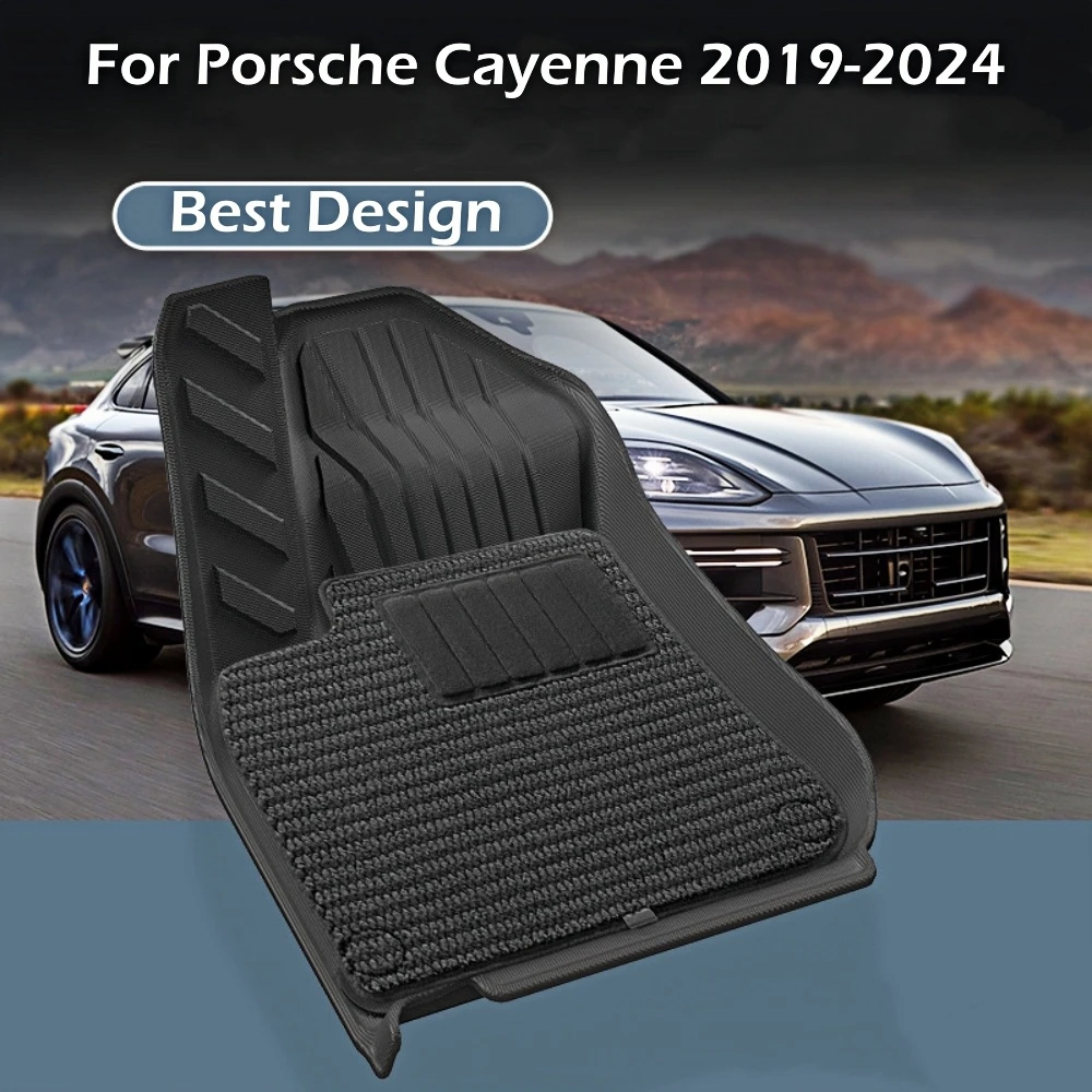 Für Porsche Cayenne 2019-2024 TPE Fußmatten Bodenteppiche Allwetter Rutschfeste Wasserdichte Kofferraummatte Laderaumauskleidung – Detail 2